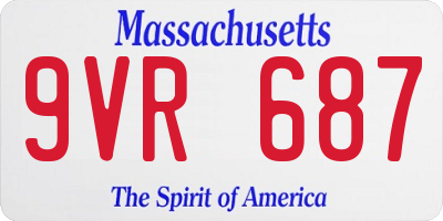 MA license plate 9VR687