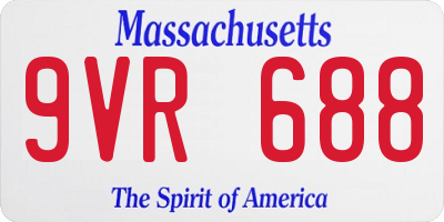 MA license plate 9VR688