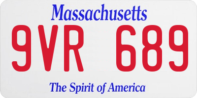 MA license plate 9VR689