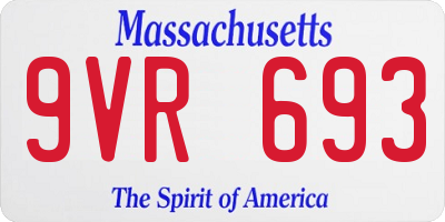 MA license plate 9VR693