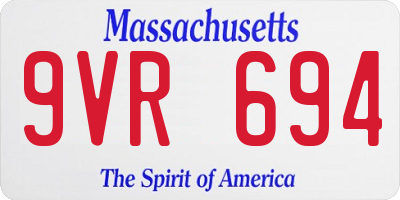 MA license plate 9VR694