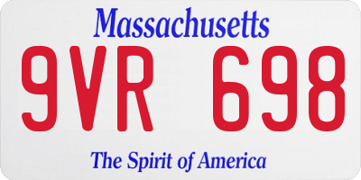 MA license plate 9VR698