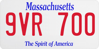 MA license plate 9VR700