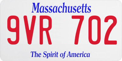 MA license plate 9VR702
