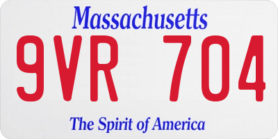 MA license plate 9VR704