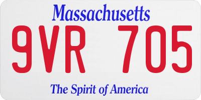 MA license plate 9VR705