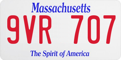 MA license plate 9VR707