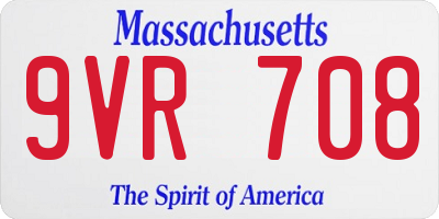 MA license plate 9VR708