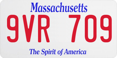 MA license plate 9VR709
