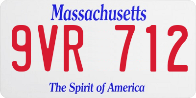 MA license plate 9VR712