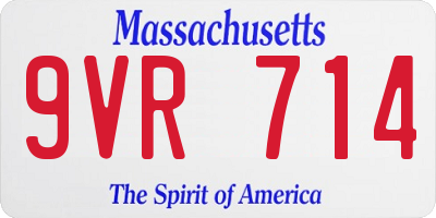 MA license plate 9VR714
