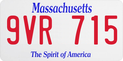 MA license plate 9VR715