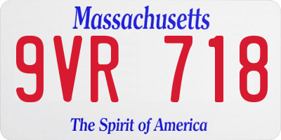 MA license plate 9VR718