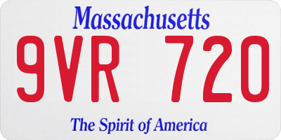 MA license plate 9VR720