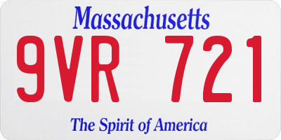 MA license plate 9VR721