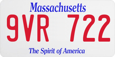MA license plate 9VR722