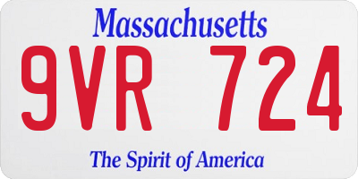 MA license plate 9VR724