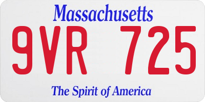 MA license plate 9VR725