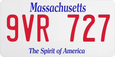 MA license plate 9VR727