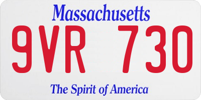 MA license plate 9VR730