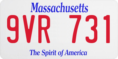 MA license plate 9VR731
