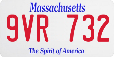MA license plate 9VR732