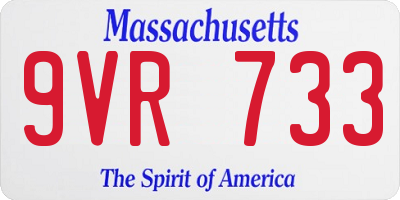 MA license plate 9VR733