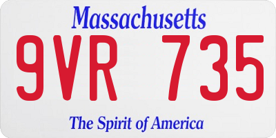 MA license plate 9VR735