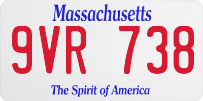MA license plate 9VR738