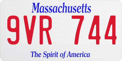 MA license plate 9VR744