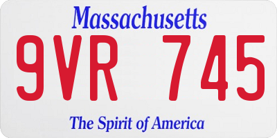 MA license plate 9VR745