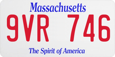 MA license plate 9VR746