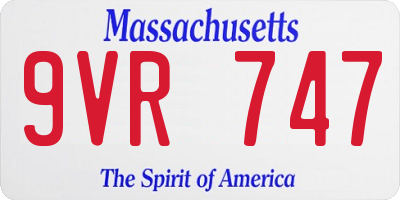 MA license plate 9VR747