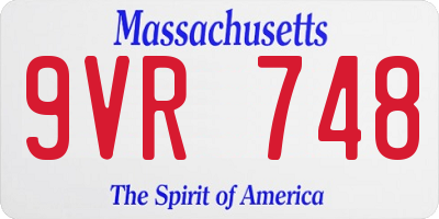 MA license plate 9VR748