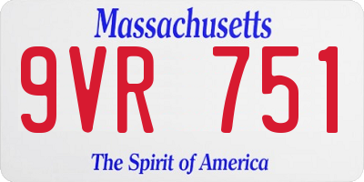 MA license plate 9VR751
