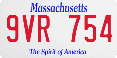 MA license plate 9VR754