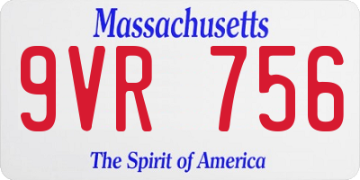 MA license plate 9VR756