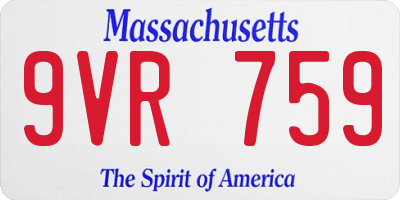 MA license plate 9VR759