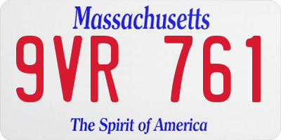 MA license plate 9VR761