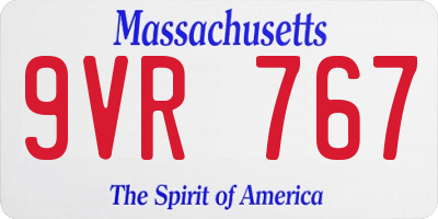 MA license plate 9VR767