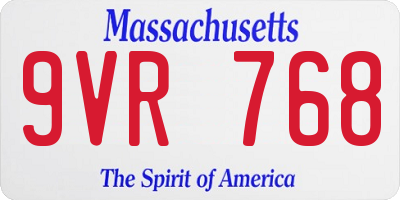 MA license plate 9VR768