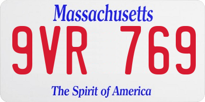 MA license plate 9VR769