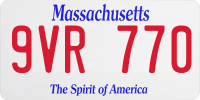 MA license plate 9VR770