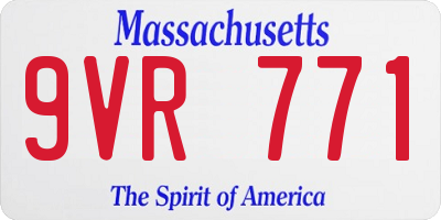 MA license plate 9VR771