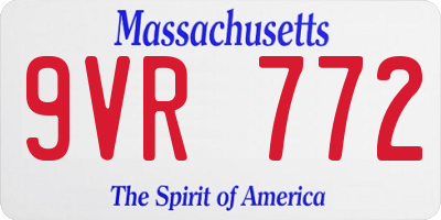 MA license plate 9VR772