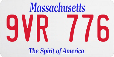 MA license plate 9VR776