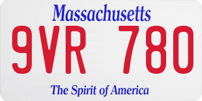 MA license plate 9VR780