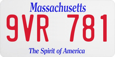 MA license plate 9VR781