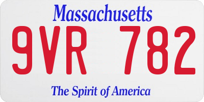 MA license plate 9VR782