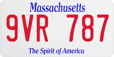 MA license plate 9VR787